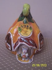 Blue Sky Thanksgiving Fall Pumpkin Pie Cottage Tea Light Candle House