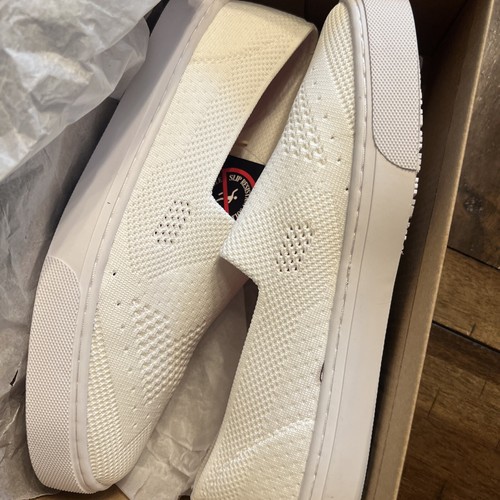 NEW Slip On Sneakers White Soft Stretch Walking Shoe Size 9.5 Slip Resistant - Picture 7 of 8