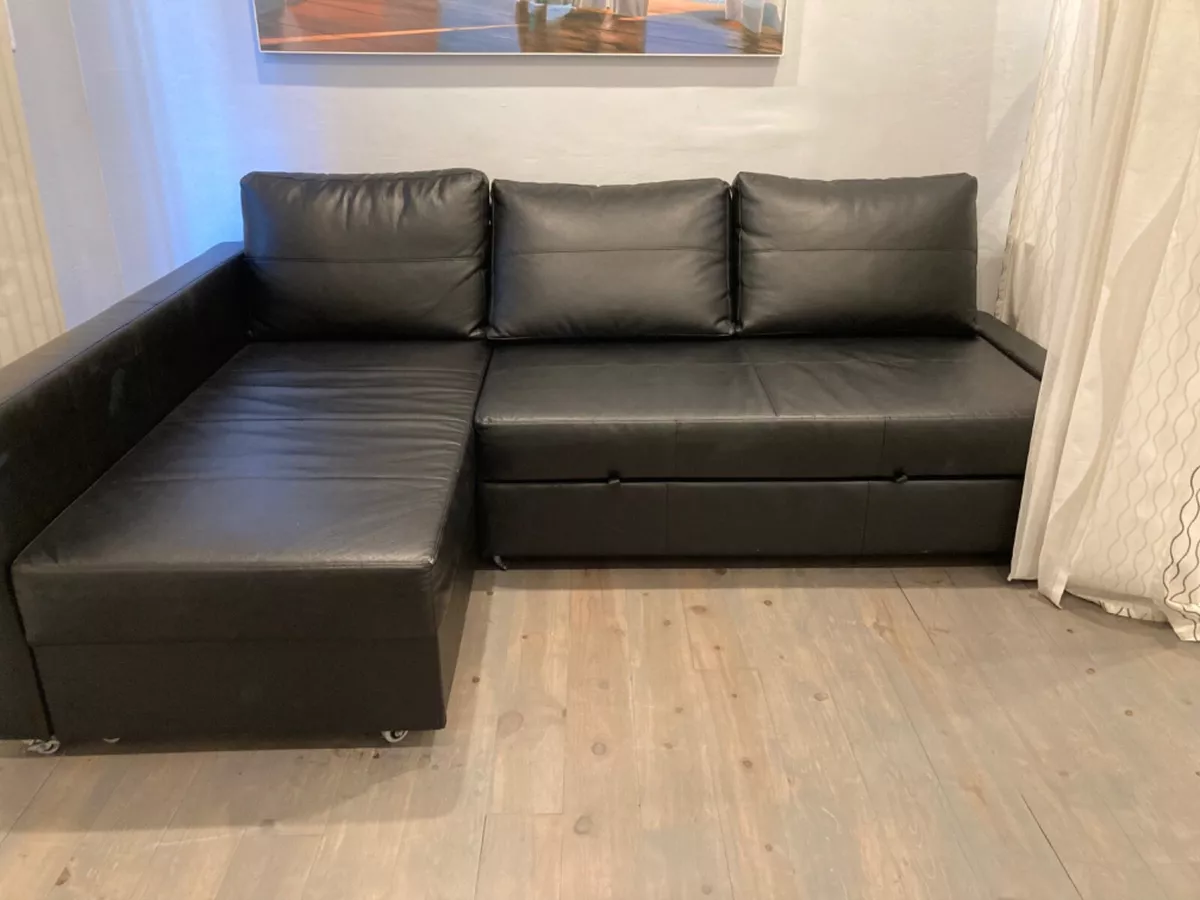 Black Leather Sleeper Sofa With Trundle