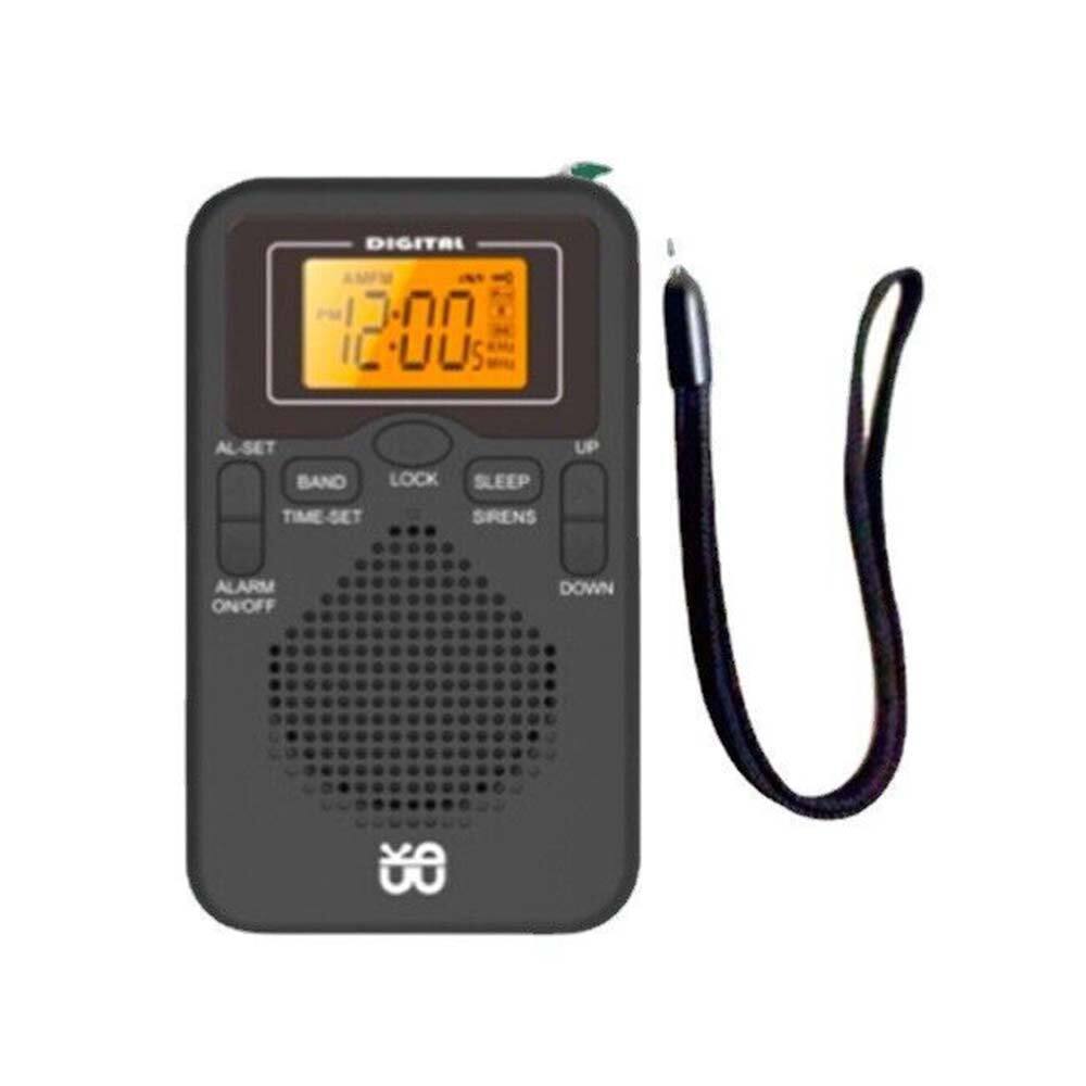 Mini Portable Pocket Digital LCD AM FM Radio Battery Powered Receiver Speaker