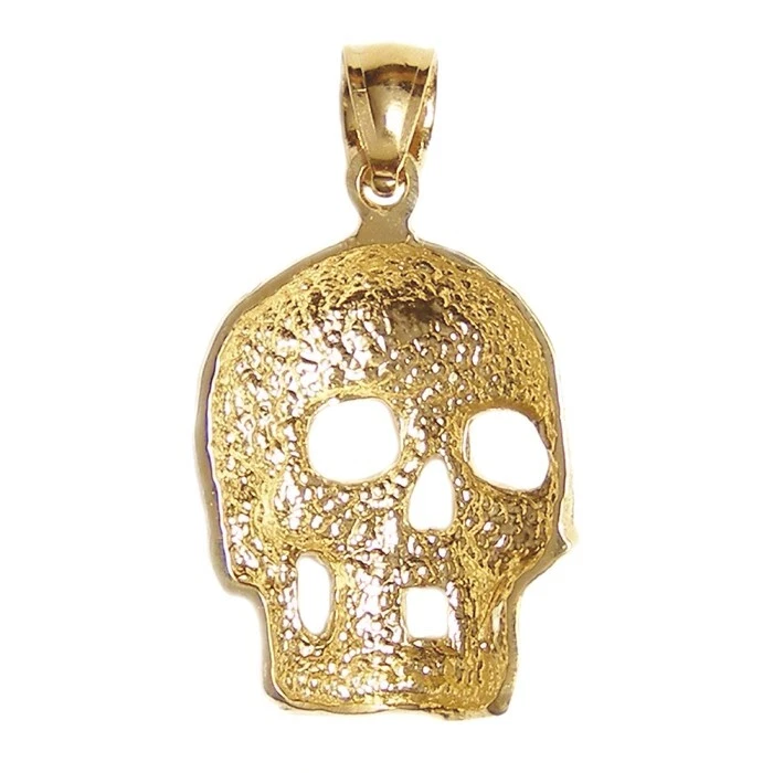 14k gold skull pendant deals