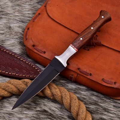 Handmade D2 TOOL STEEL POWERED COATING DAGGER HUNTING BOOT KNIFE FULL TANG x365