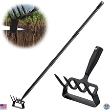 Heavy Duty Hula Hoe 62" Adjustable Garden Tool for Weeding & Cultivating