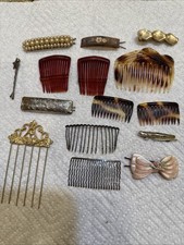 Lot Of 15 Vintage Hair Clips, Barettes And Combs
