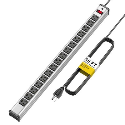 Long Surge Protector Power Strip,16 Outlet Heavy Duty Power Strip Metal Power...