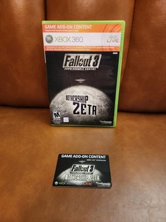 Fallout 3: Mothership Zeta case and dlc card for Xbox 360. Used/Expired code