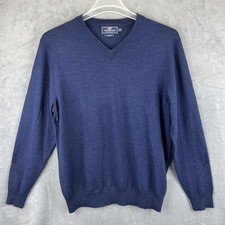 Vineyard Vines Sweater Adult Medium Navy V Neck Pullover Merino Wool Performance