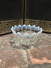Northwood Glass French Opalescent  Rose Bowl Carnival Glass Vase Leaf & Bead