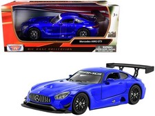 Motormax 1:24 Mercedes AMG GT3 Blue Diecast Model Car New In Box 73386