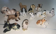 Lot of 12 Vintage Mixed Miniature Dog Figurines Porcelain Ceramic Bone China