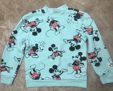 Kids Disney 100 Sweatshirt Size Medium Light Teal Mickey Mouse Pullover