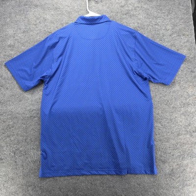 Donald Ross Sportswear Polo Shirt Mens M Blue Polka Dot Classic