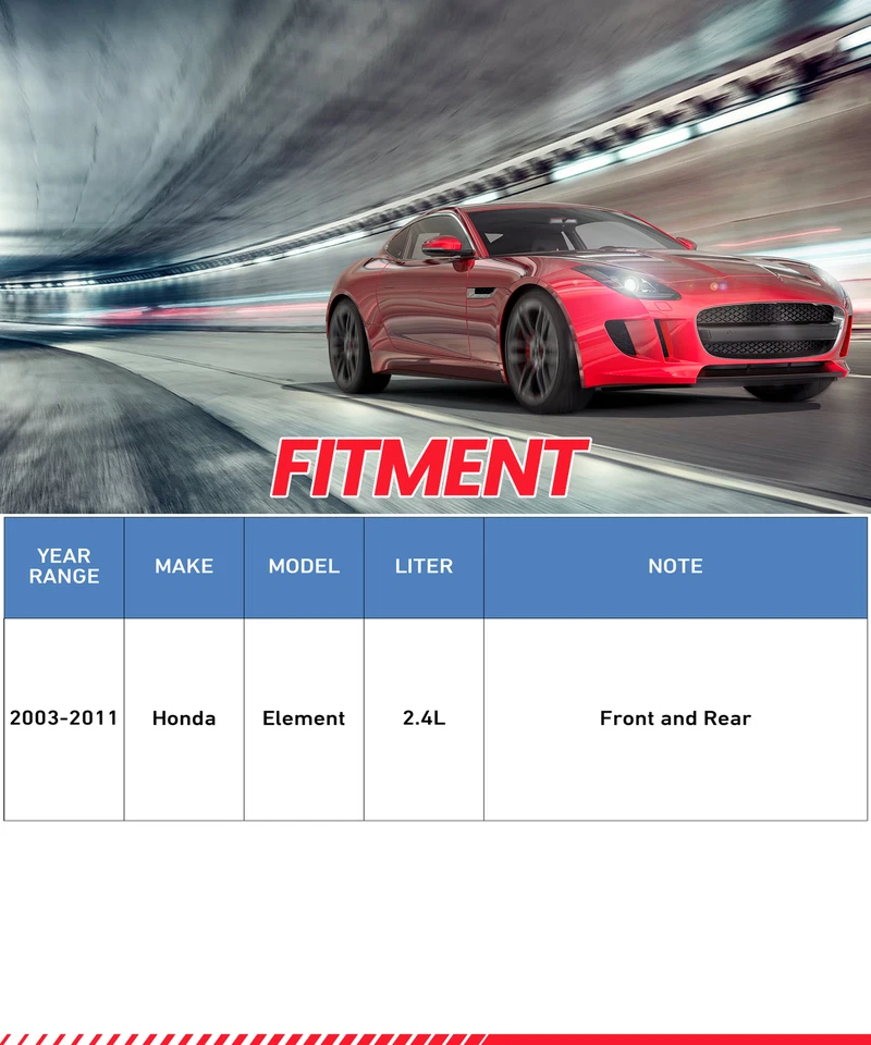 Front Rear Brake Rotors + Ceramic Brake Pads for 2003 - 2010 2011 Honda Element - Изображение 2 из 4