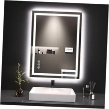  24X32 LED Bathroom Mirror with 32"L x 24"W Led Bathroom Mirror (3 Light Modes)