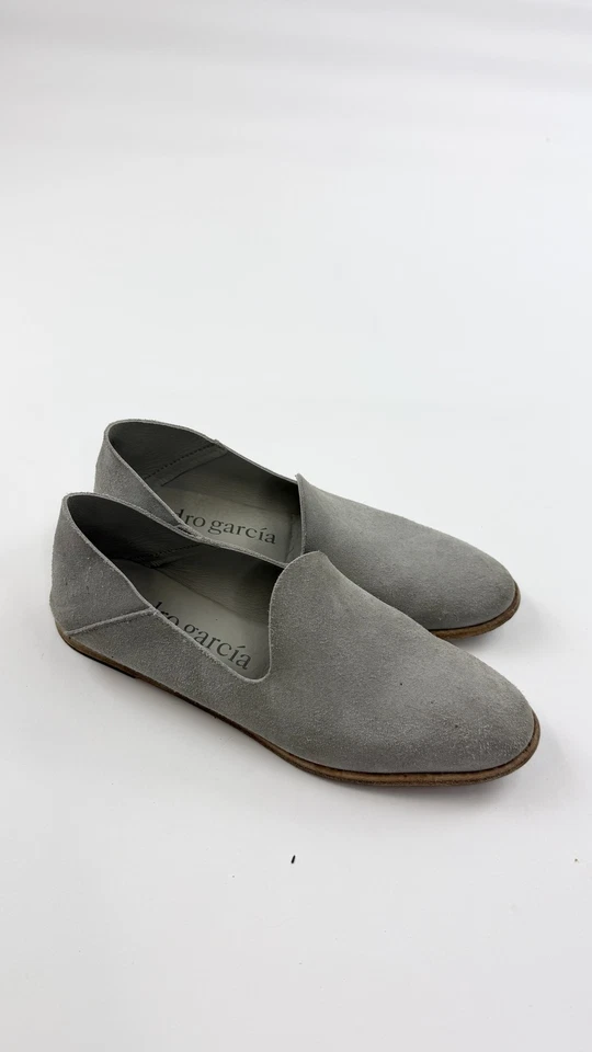 Pedro Garcia Zapatos Mujer Talla 37 Gris Gamuza Sin Cordones Mocasines Hechos en España Pisos Foto 4 de 4