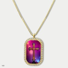 Stunning Colorful Jesus Christ Crucifix Cross Fashion Pendant Necklace Chain Pho