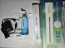 Hairmax Pro 12 Hair Growth Laser Light Comb w/ Power Cord Manual White Tested
