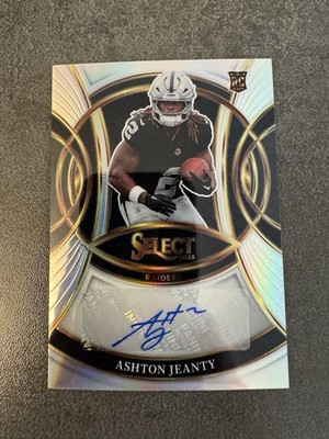 ASHTON JEANTY 2025 SELECT ROOKIE SIGNATURES SILVER PRIZM RAIDERS AUTO RC Q5692