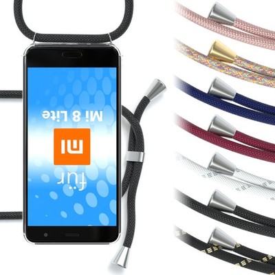 Hülle für Xiaomi Mi 8 Lite Umhängehülle mit Band Handykette Schutz Case Silikon