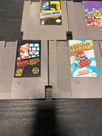 Super Mario Bros 1 2 3 Trilogy Nintendo NES - Lot 5 Games Cleaned Tested Working