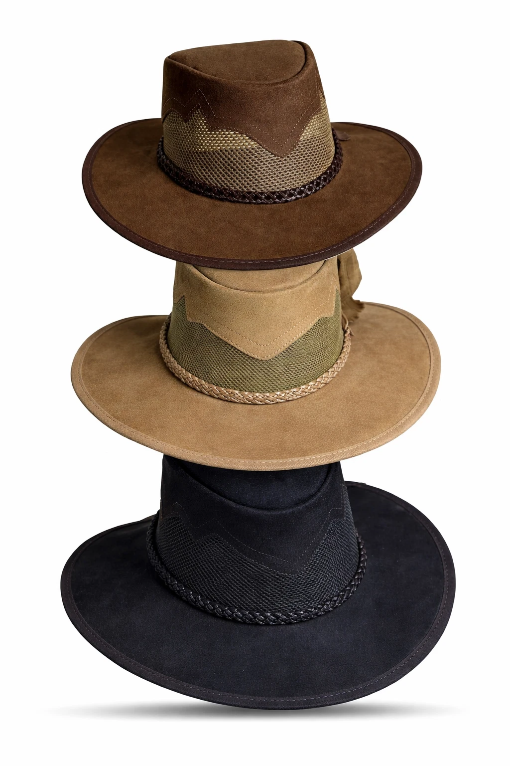Head N Home Monterey Sirocco Breezer Suede Leather Outback Hat - Stylish