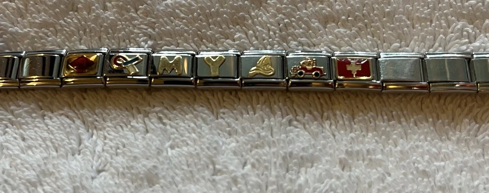 Nomination Italy Stainless Steel And 18kt Gold Composable Charm Bracelet Fireman - Image 2 of 4