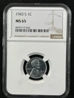 1943-S 1C  Lincoln Wheat One Cent NGC MS65   8699719-042