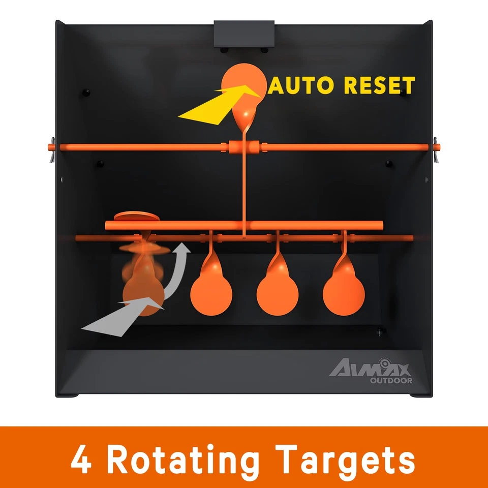 Resetting Shooting Targets Trap with 12pcs Paper Targets, Bullet Trap Box Rat... - Image 2 of 4