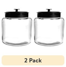 (2 pack) Hocking Montana Glass Jar with Black...