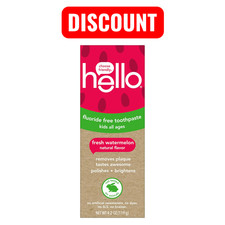 Hello Kids Fluoride Free and SLS Free Toothpaste, Natural Watermelon, Exp 1/27