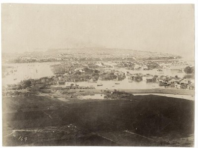 c.1880's PHOTO CHINA - HIGH ANGLE VIEW HANKOW HANKOU WUHAN