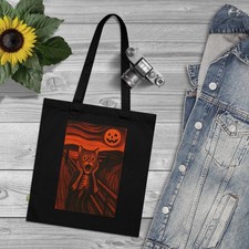 Halloween Pumpkin Tote Bag, Trick or Treat Bag, Cute Reusable Cotton Gift Bag