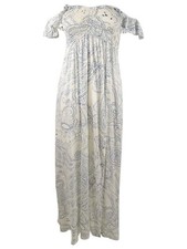 Raviya Women's Off-The-Shoulder Maxi Dress Swim Cover-Up M White/Blue
