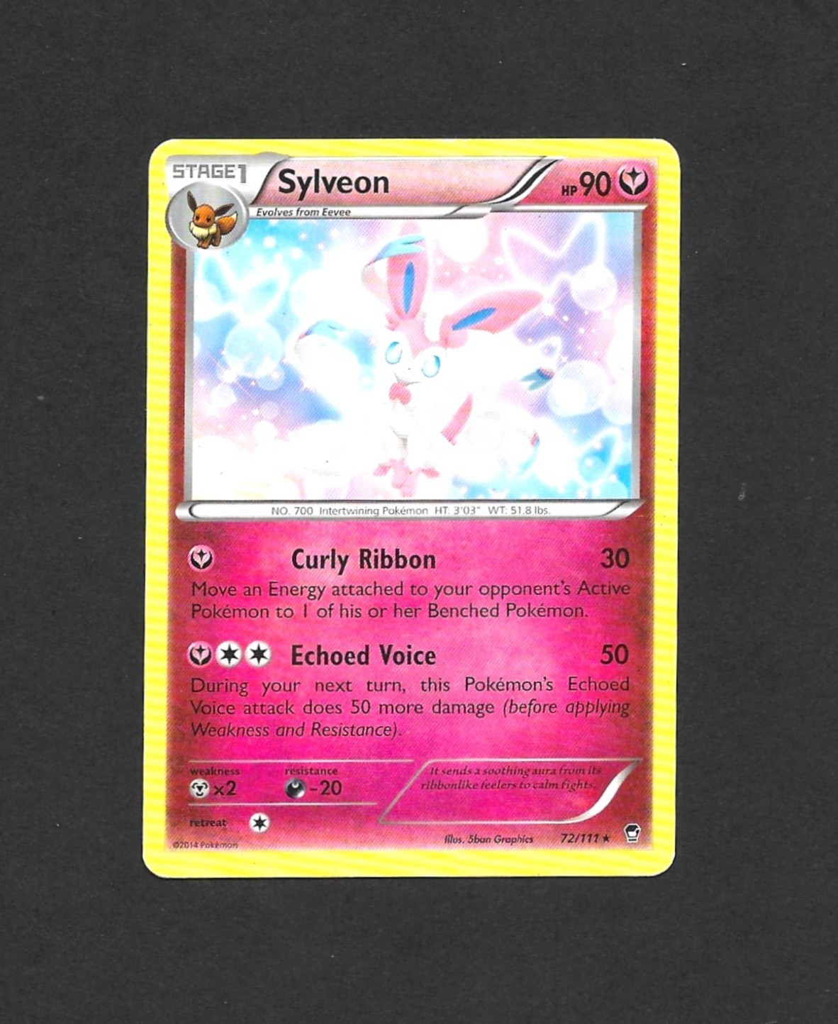 Sylveon 72/11 - Furious Fists Set Non Holo Rare Pokémon Card TCG MP