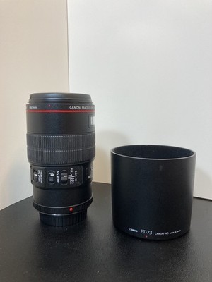Canon EF 100mm F/2.8L IS USM Macro Lens with Lens Hood and front/rear caps