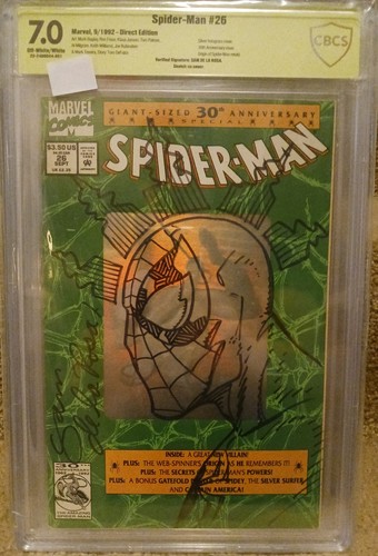 Spider-Man #26 Hologram Signed & Sketched By Sam De La Rosa! CBCS. Like CGC