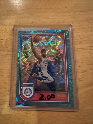 2022-23 Panini NBA Hoops Joel Embiid Teal Explosion Parallel 76ers #30 