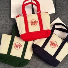 NWT Trader Joes Canvas Tote Mini Wallet Reusable Tote Bag