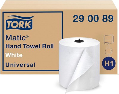 Tork Matic Paper Hand Towel Roll White H1, 6 Count (Pack of 1), 