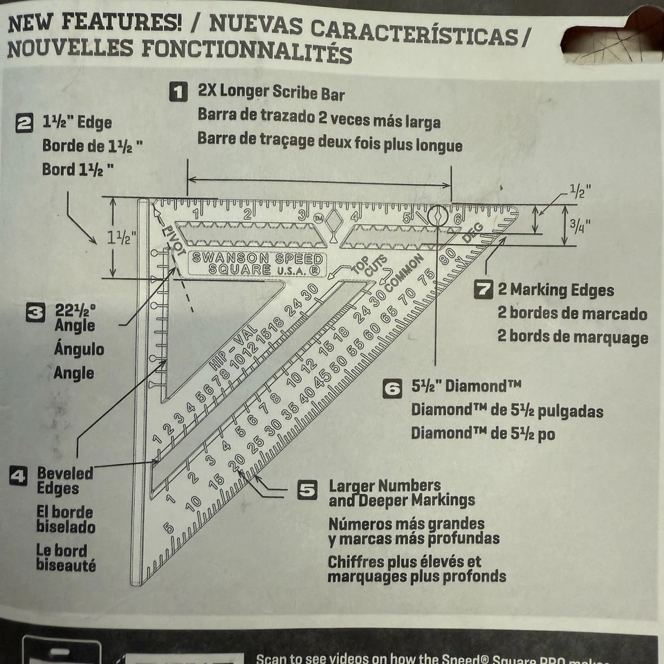 Speed Square Layout Tool with Blue Book and Combination Square Swanson S0100-A-C - Image 3 of 4