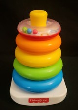Fisher Price Rock-A-Stack Plastic Stacking Rings Beads Toy Vintage 2002 NICE 