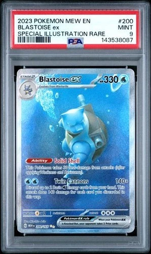 2023 POKEMON MEW EN-151 SPECIAL ILLUSTRATION RARE #200 BLASTOISE EX PSA 9