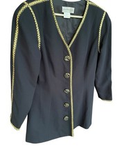 MORTON MYLES - Warrens Vtg 80s Luxe designer Old Money Timmeless Black Jacket XL