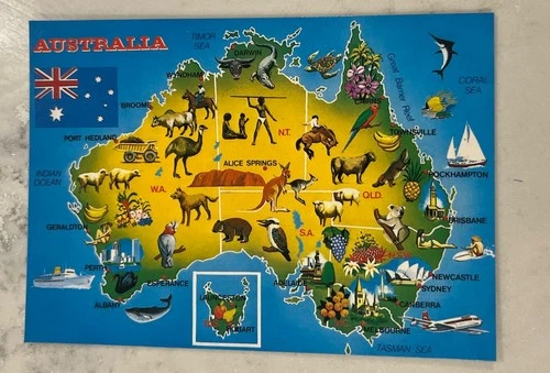 Map Of Australia Postcard