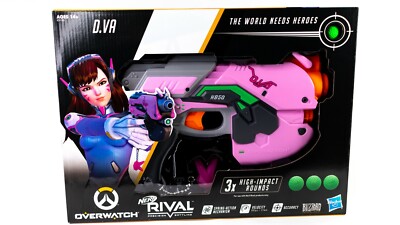 Overwatch D.Va Nerf Rival Blaster with 3 Overwatch Nerf Rival