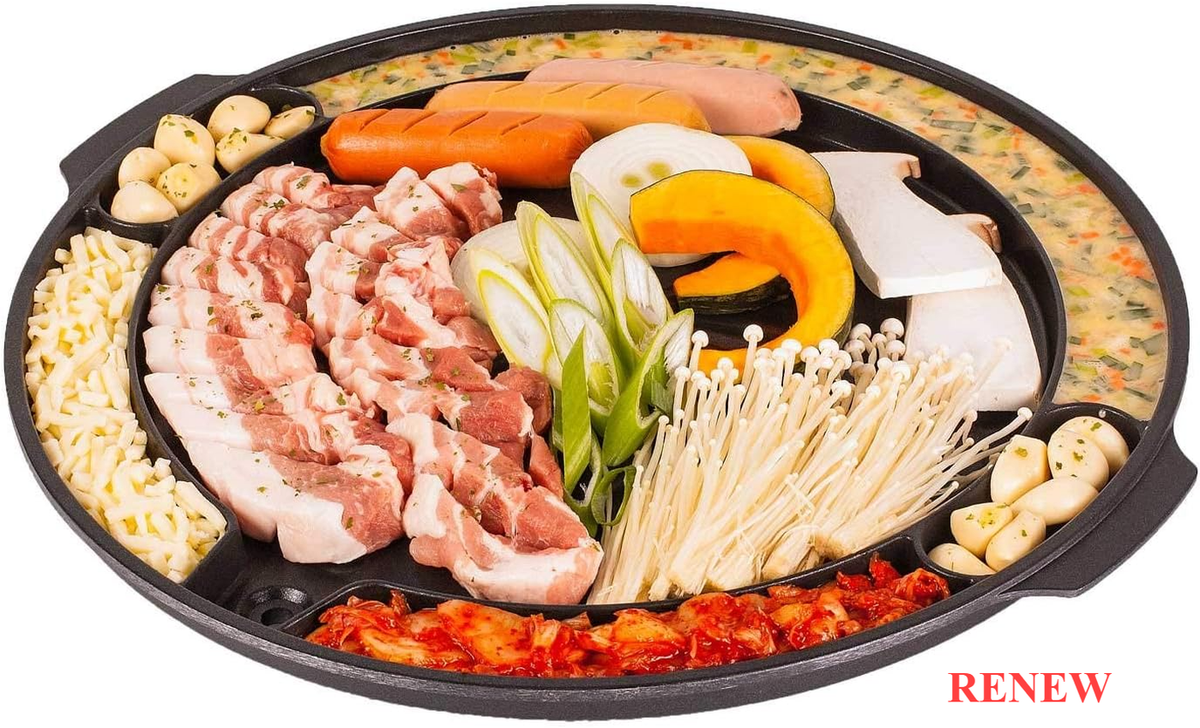 CookKing Master Grill Pan Korean Traditional BBQ Pan Black