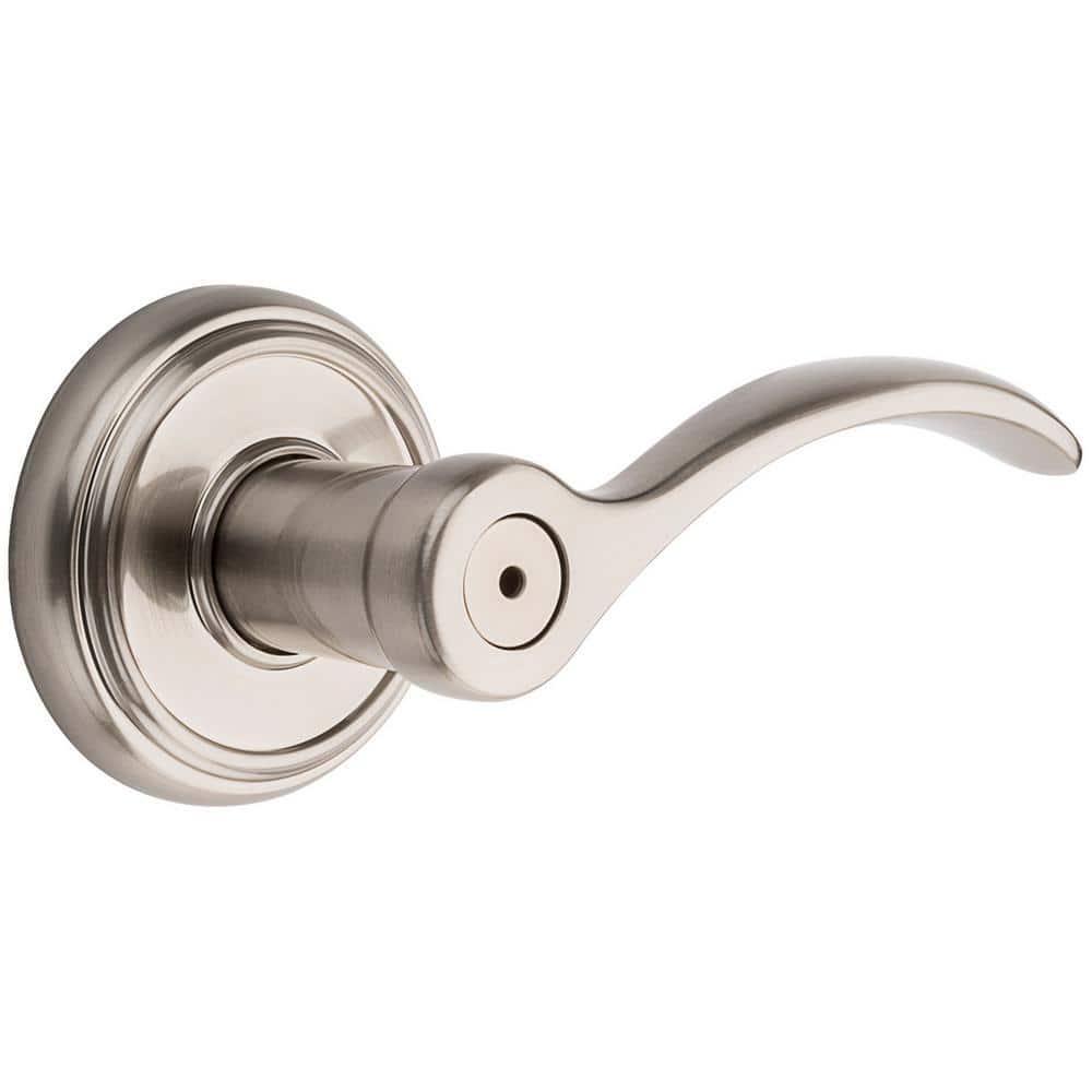 Baldwin Privacy Door Handles Prestige Tobin Satin Nickel Universal Bed/Bath-image