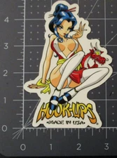 HOOK-UPS Skate STICKER Geisha Dragon 2 smoking skateboards helmets decal H