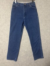 VTG 80s Wrangler High Waisted Misses Full Fit Denim Jeans Made in USA Blue Sz 14