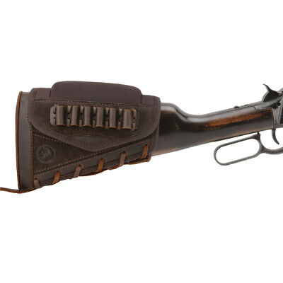 Leather Rifle Buttstock Sleeve 12GA .22 .300win .30-30 Shotgun Cheek Riser Rest